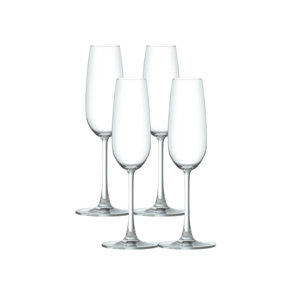 Ocean Glass Matera Champagne Flutes (4-Pieces), 7-ounce, dishwasher safe