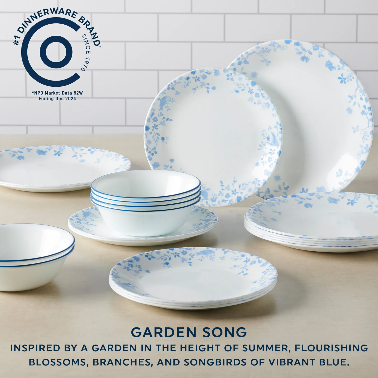 Corelle® Garden Song 12 件套餐具套装，4 人用
