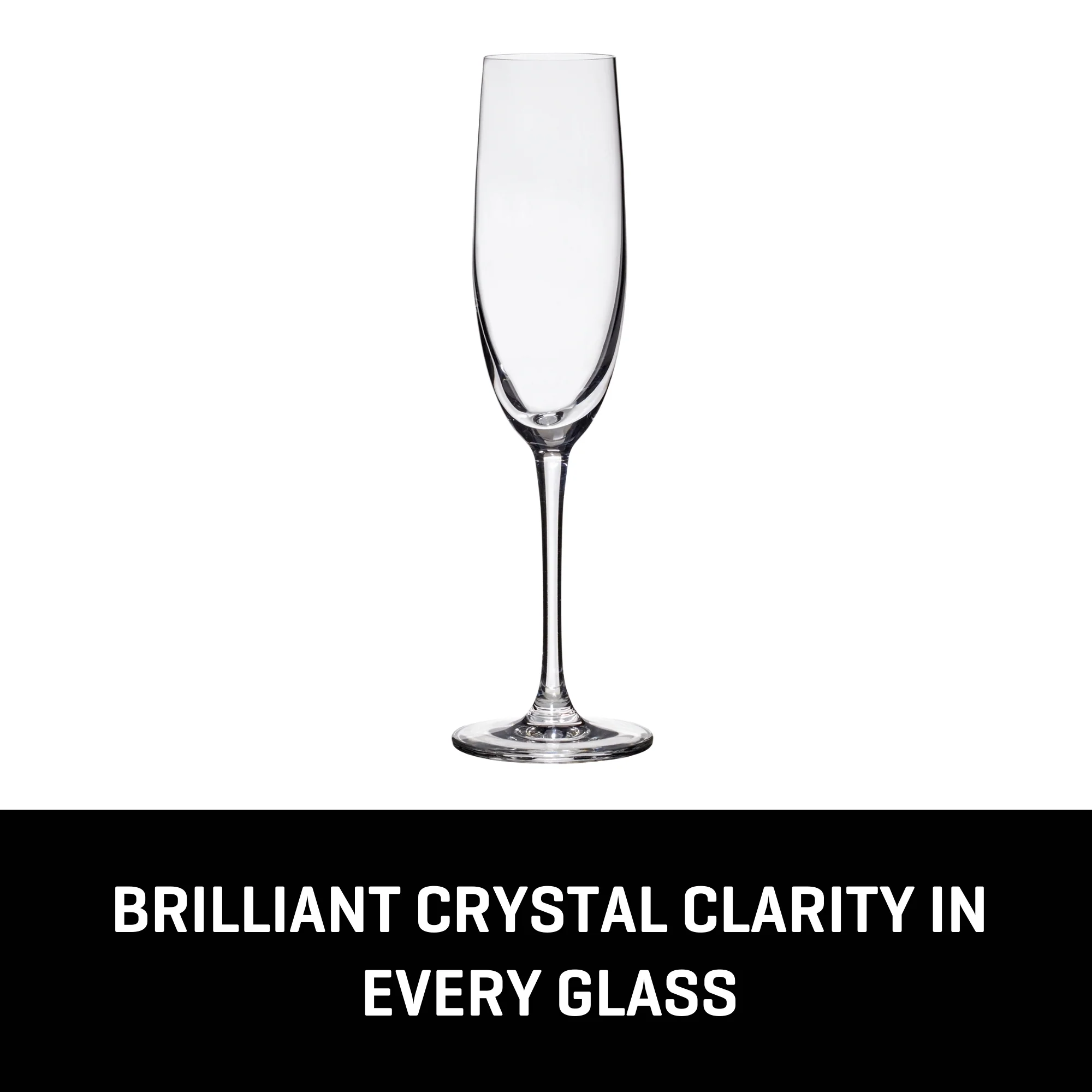 Lucaris Bangkok Bliss Champagne Flute Glasses (4-Pieces), 6-ounce, Dishwasher Safe, Lead-free Crystalline