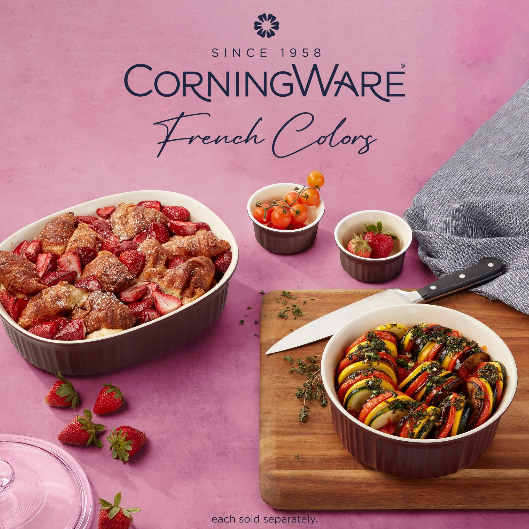 CorningWare® French Colors 1.5-quart Round Baking Dish, Cabernet