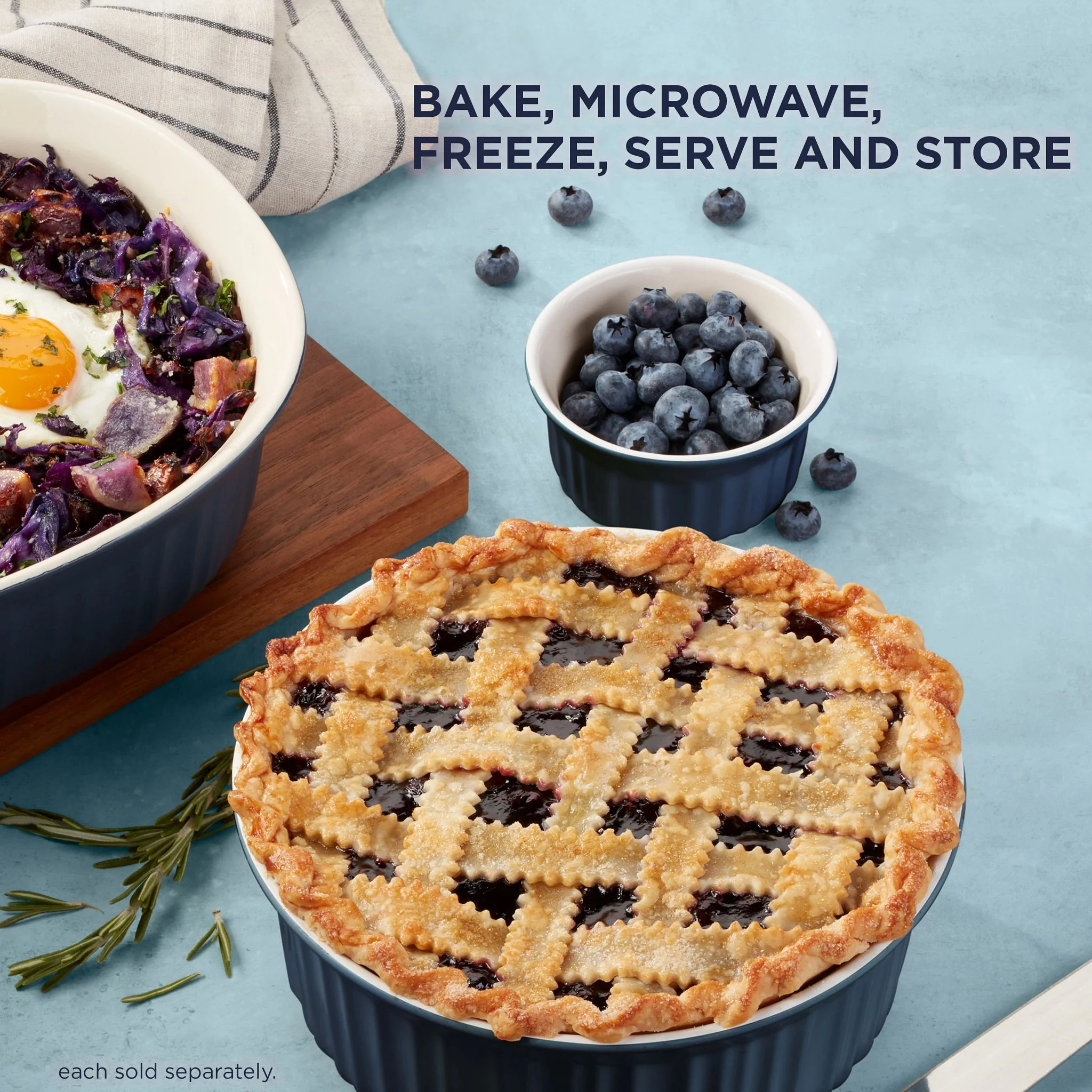 CorningWare® French Colors 1.5-quart Round Baking Dish, Navy
