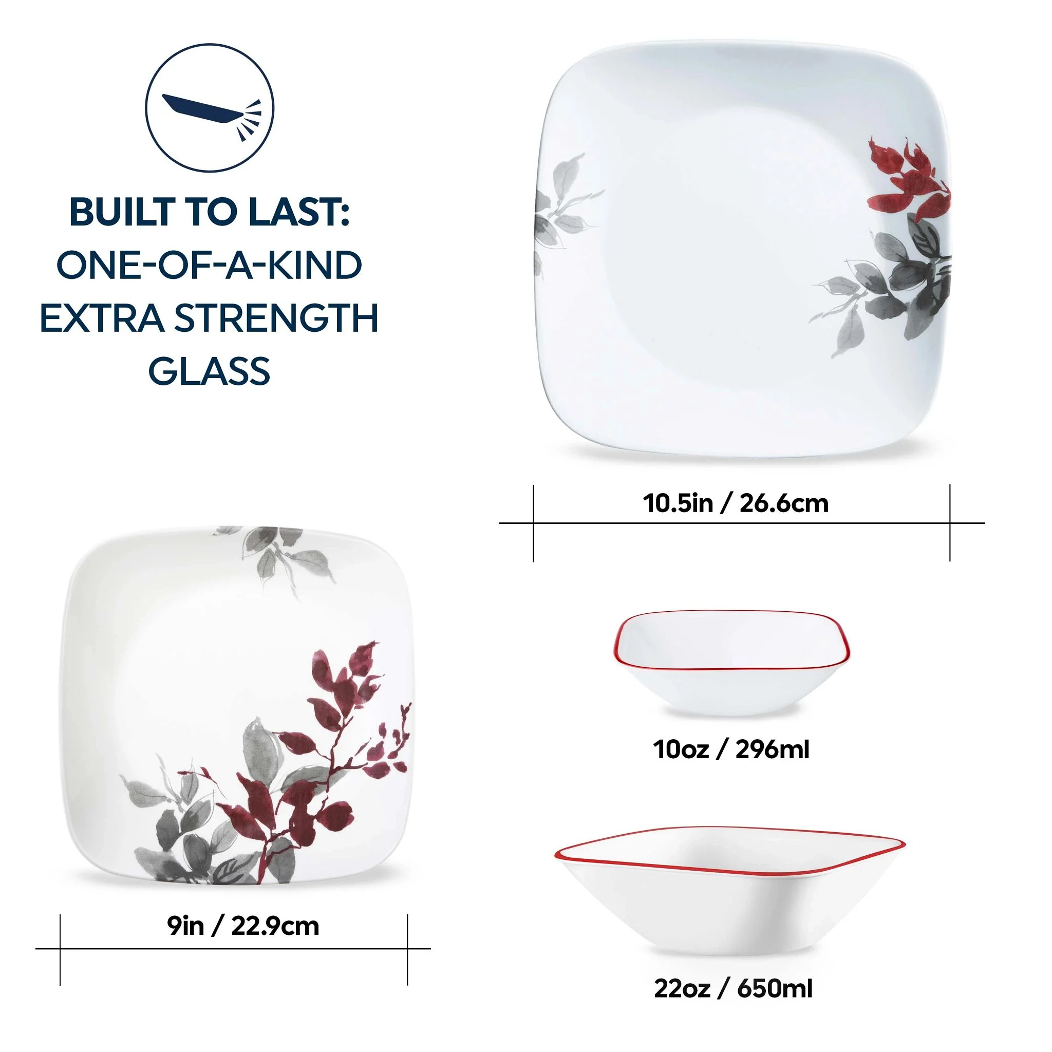 Corelle® Kyoto Leaves 16-piece Dinnerware Set, Service for 4