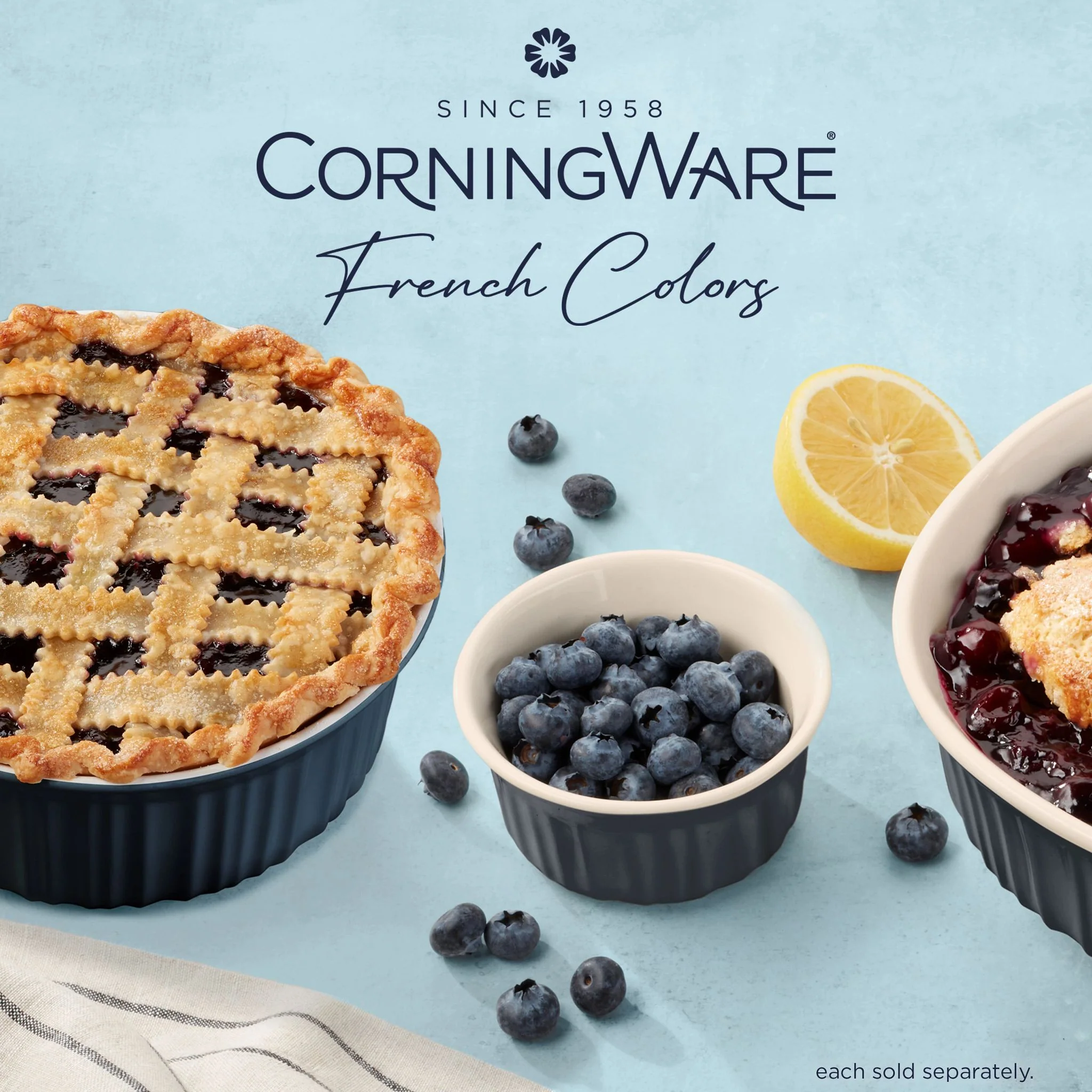 CorningWare® French Colors 1.5-quart Round Baking Dish, Navy