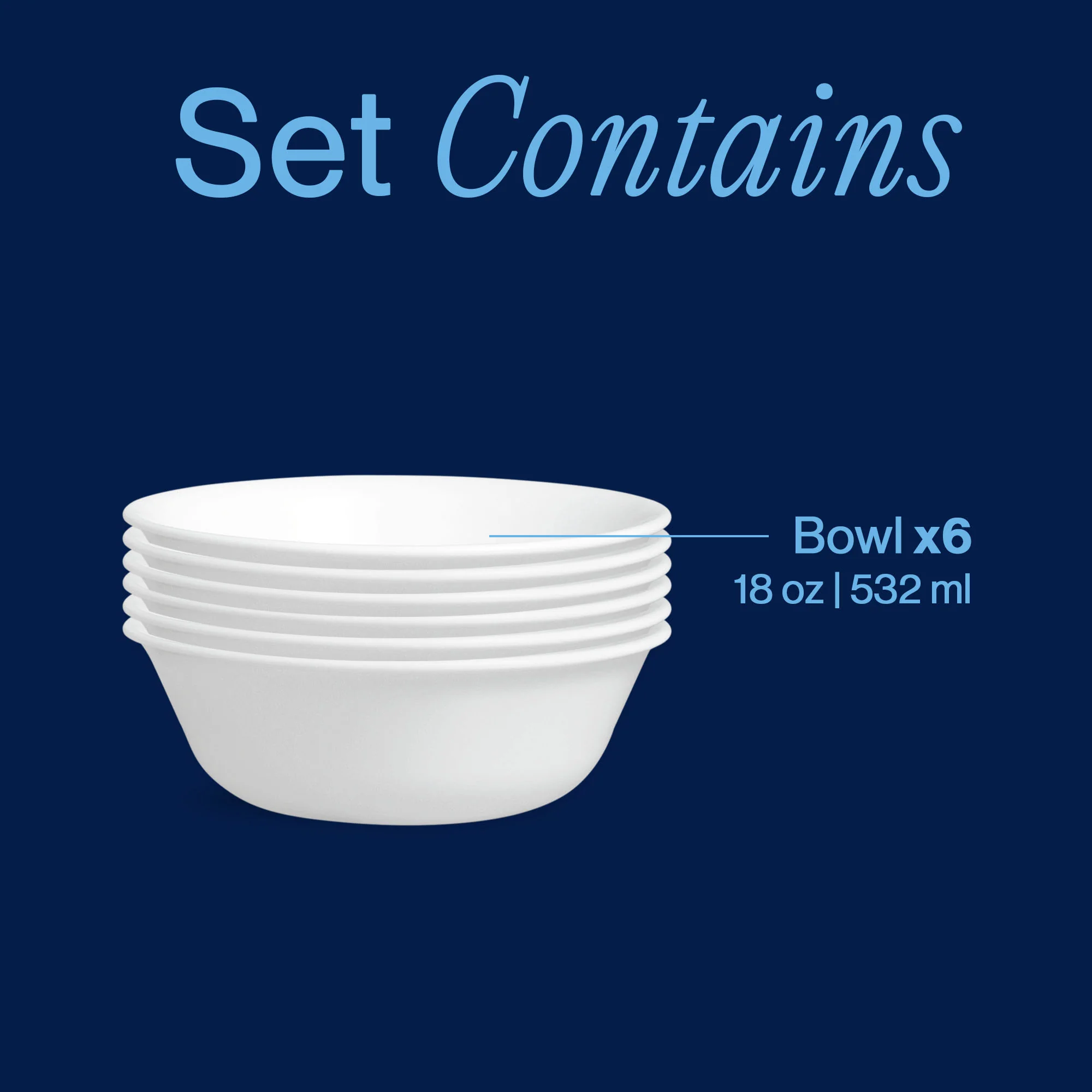 Corelle® Winter Frost White 18-ounce Cereal Bowls, 6-pack