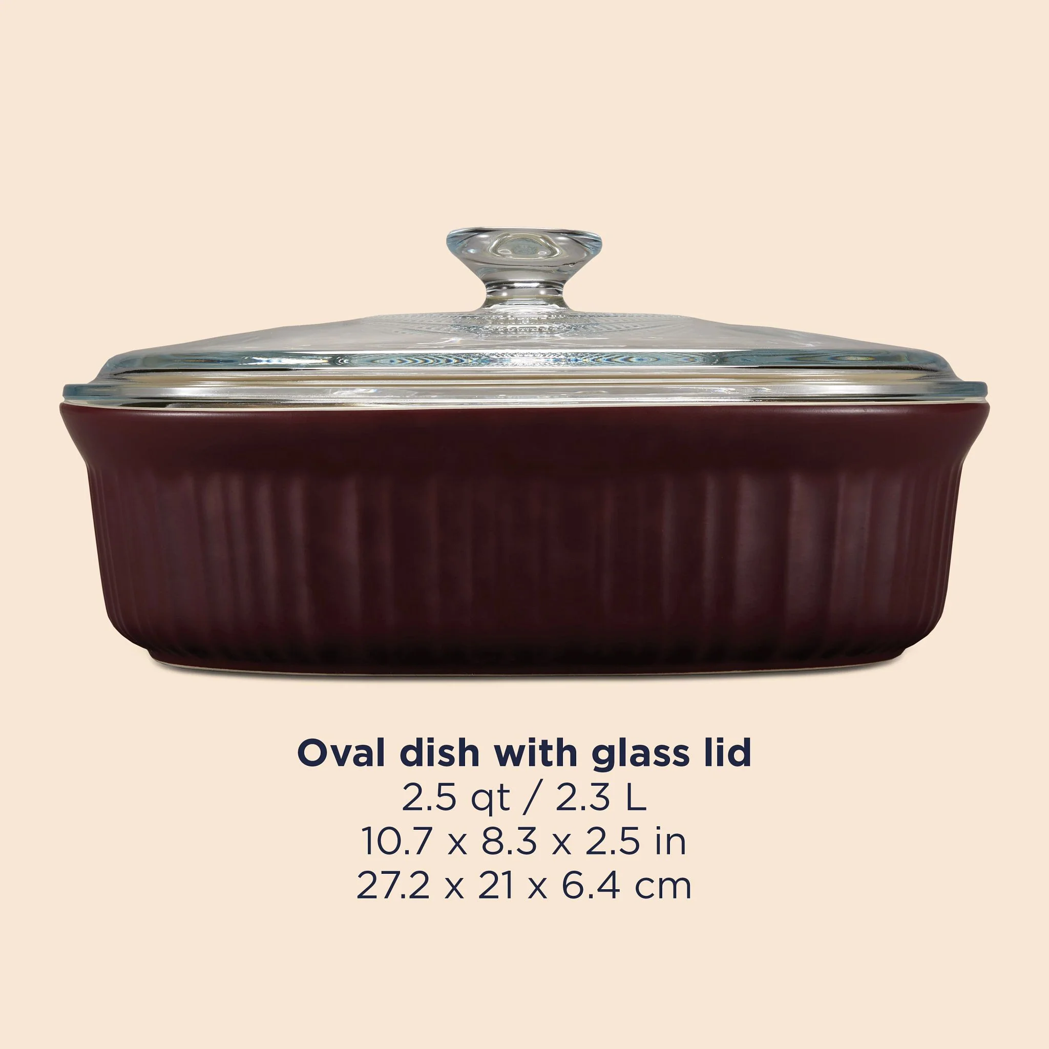 CorningWare® French Colors 2.5-quart Oval Baking Dish, Cabernet