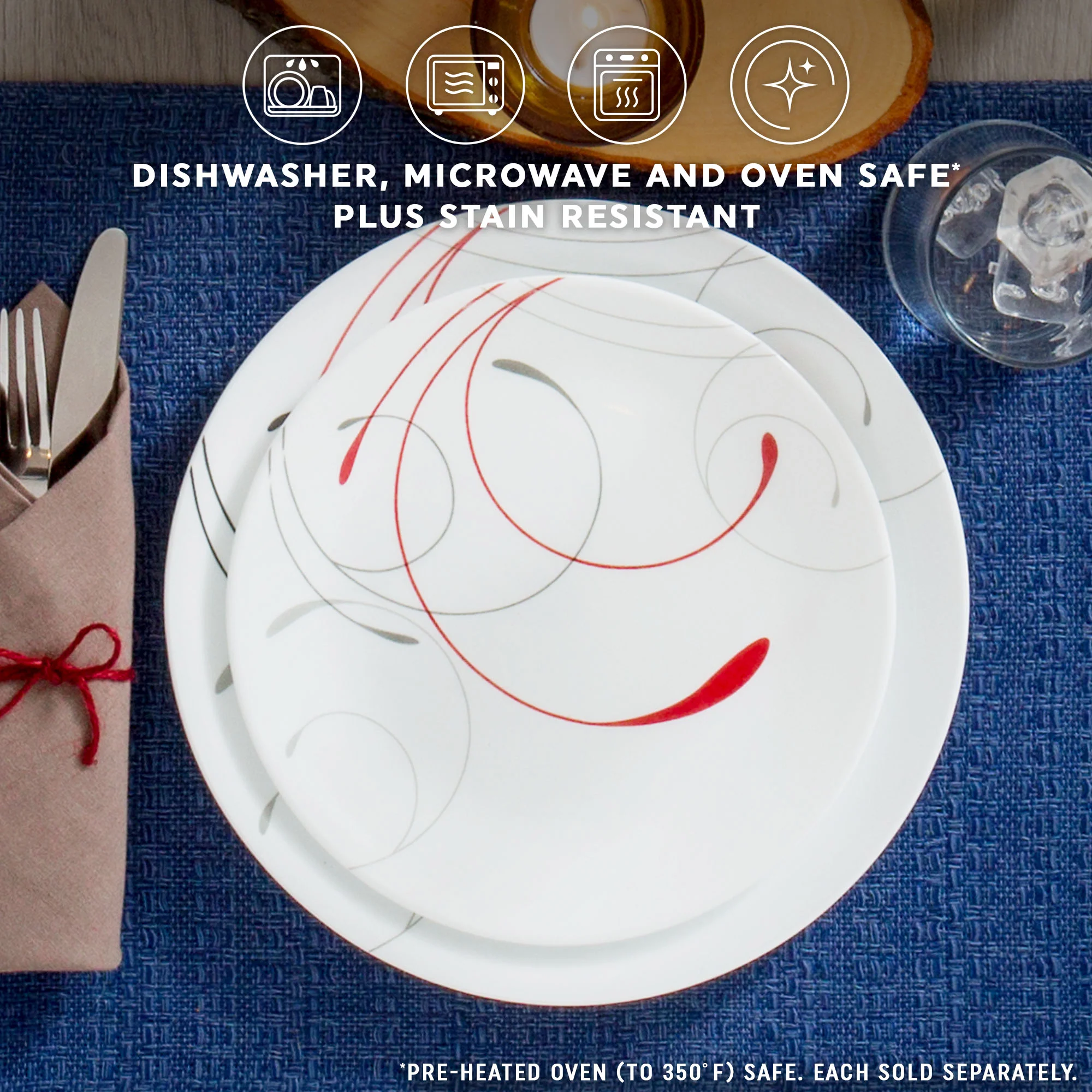 Corelle® Round Splendor 8.5" 沙拉盘，6件装