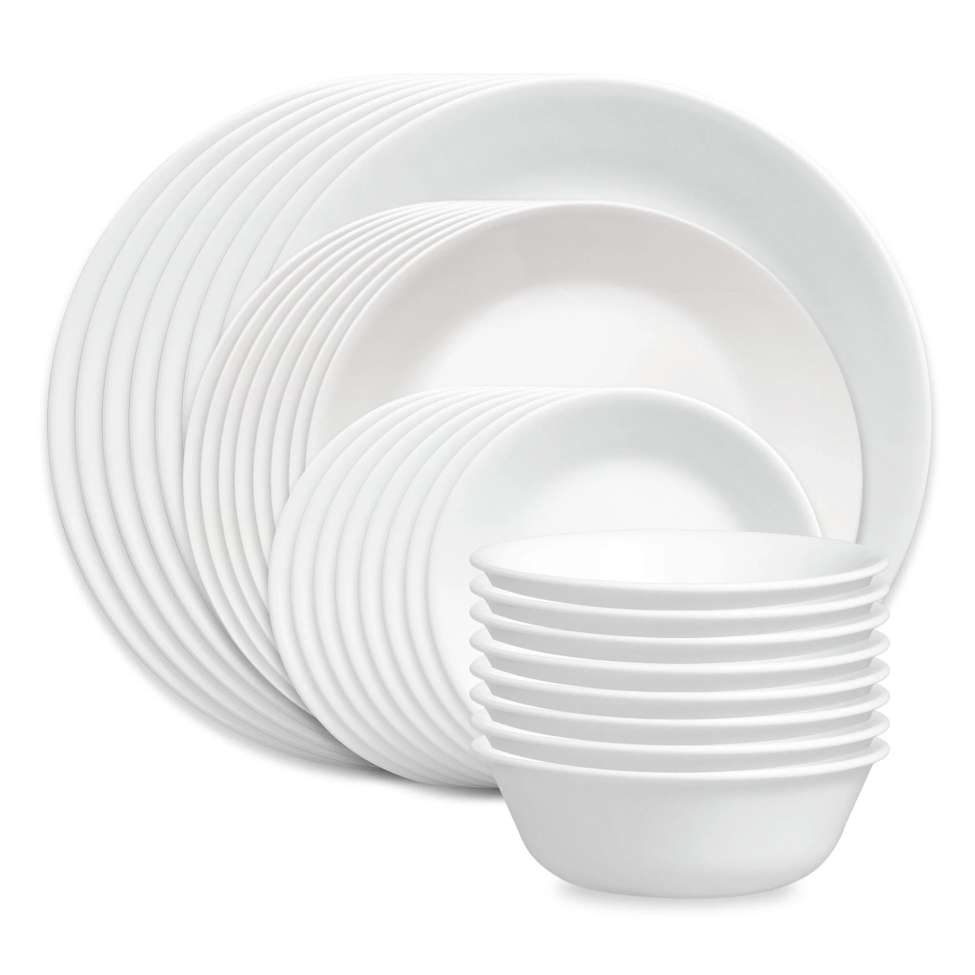 Corelle® Shimmering White 32-piece Dinnerware Set, Service for 8