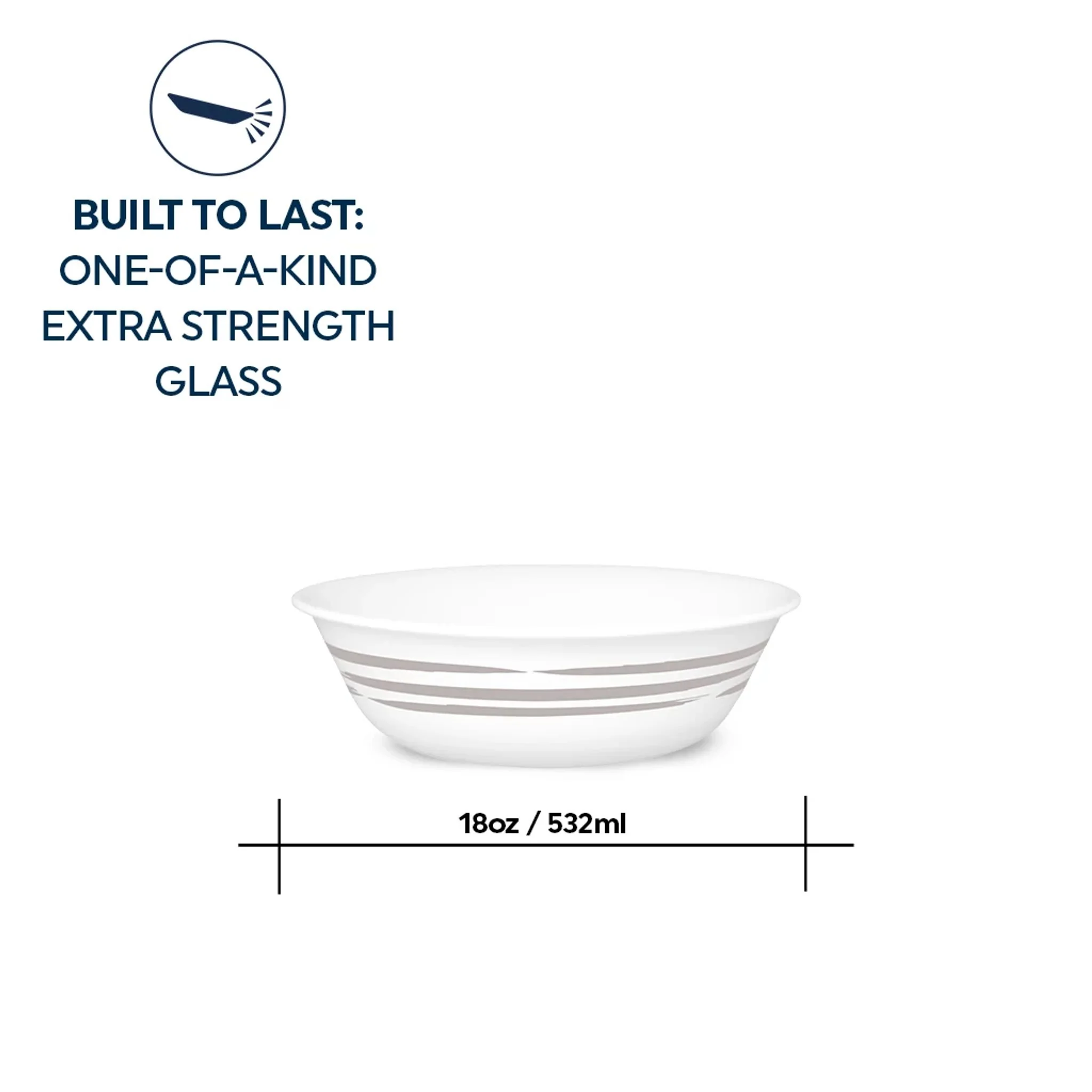 Corelle® Brushed Silver 18盎司麦片碗