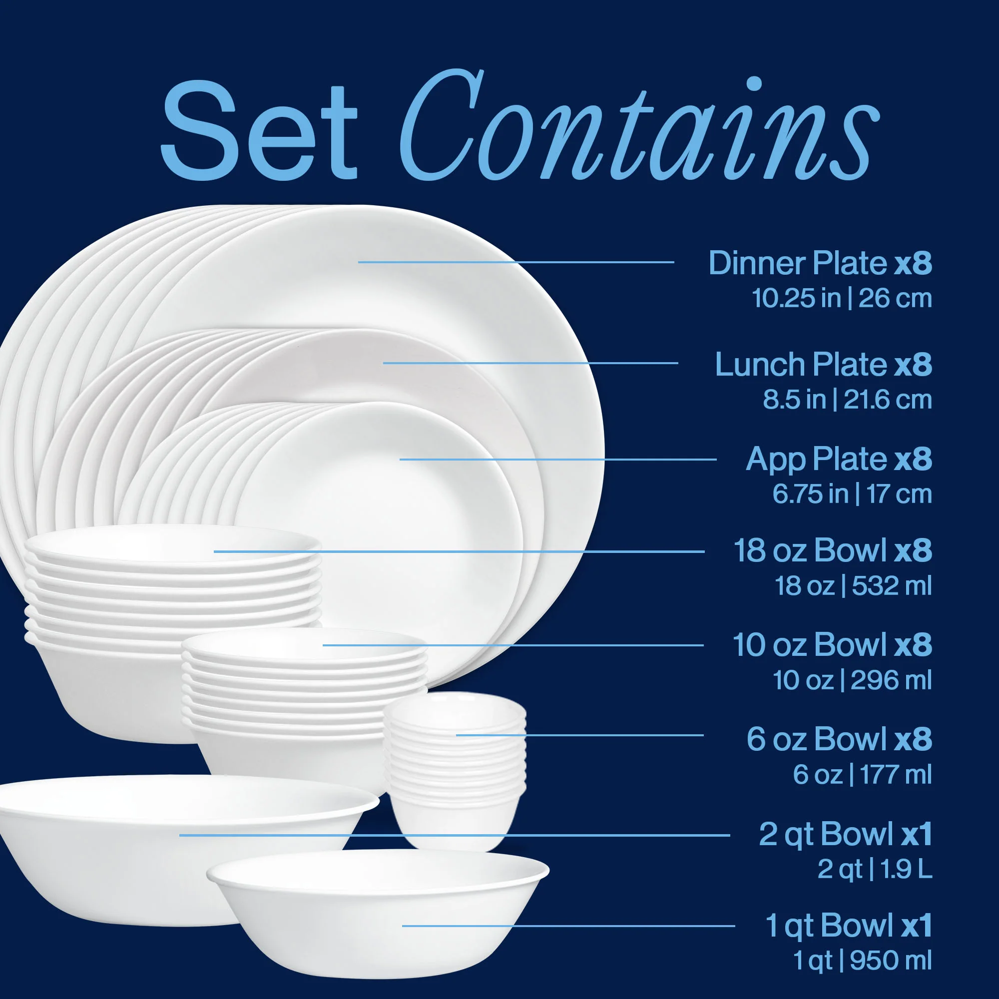 Corelle® Winter Frost White 50-piece Dinnerware Set, Service for 8, EXCLUSIVE