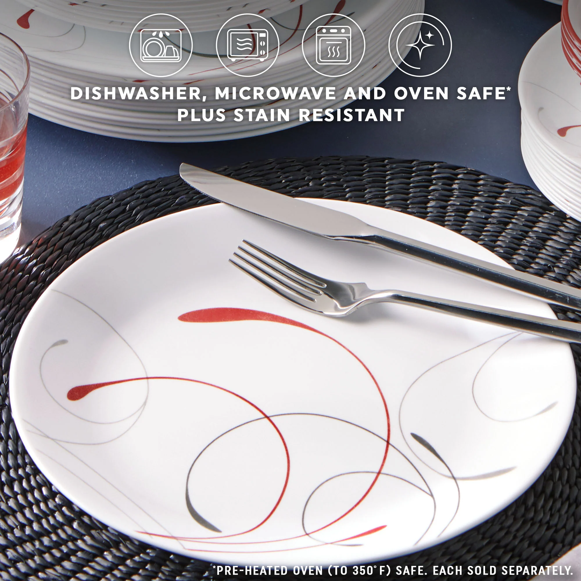Corelle® Round Splendor 10.5" 餐盘，6件装