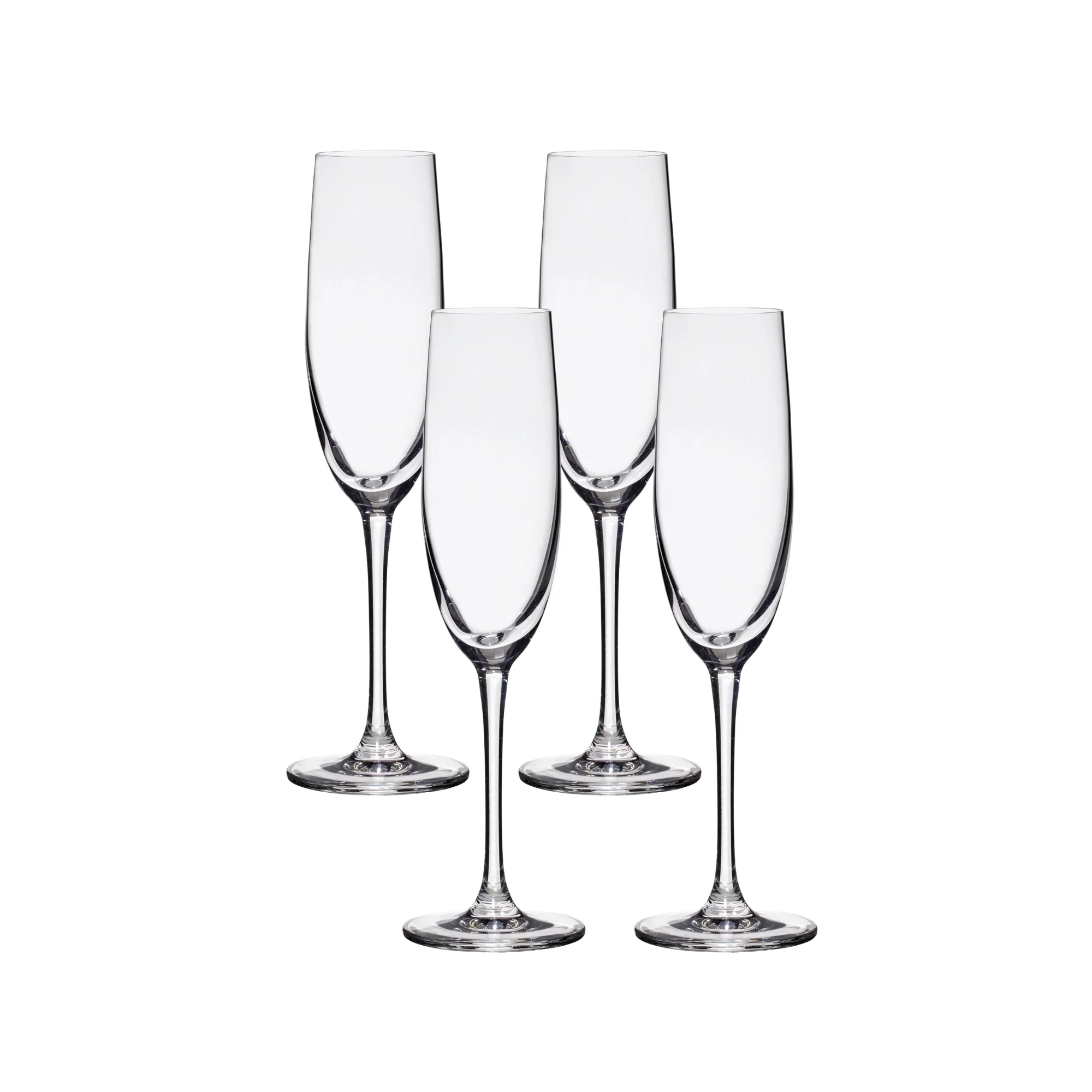 Lucaris Bangkok Bliss Champagne Flute Glasses (4-Pieces), 6-ounce, Dishwasher Safe, Lead-free Crystalline