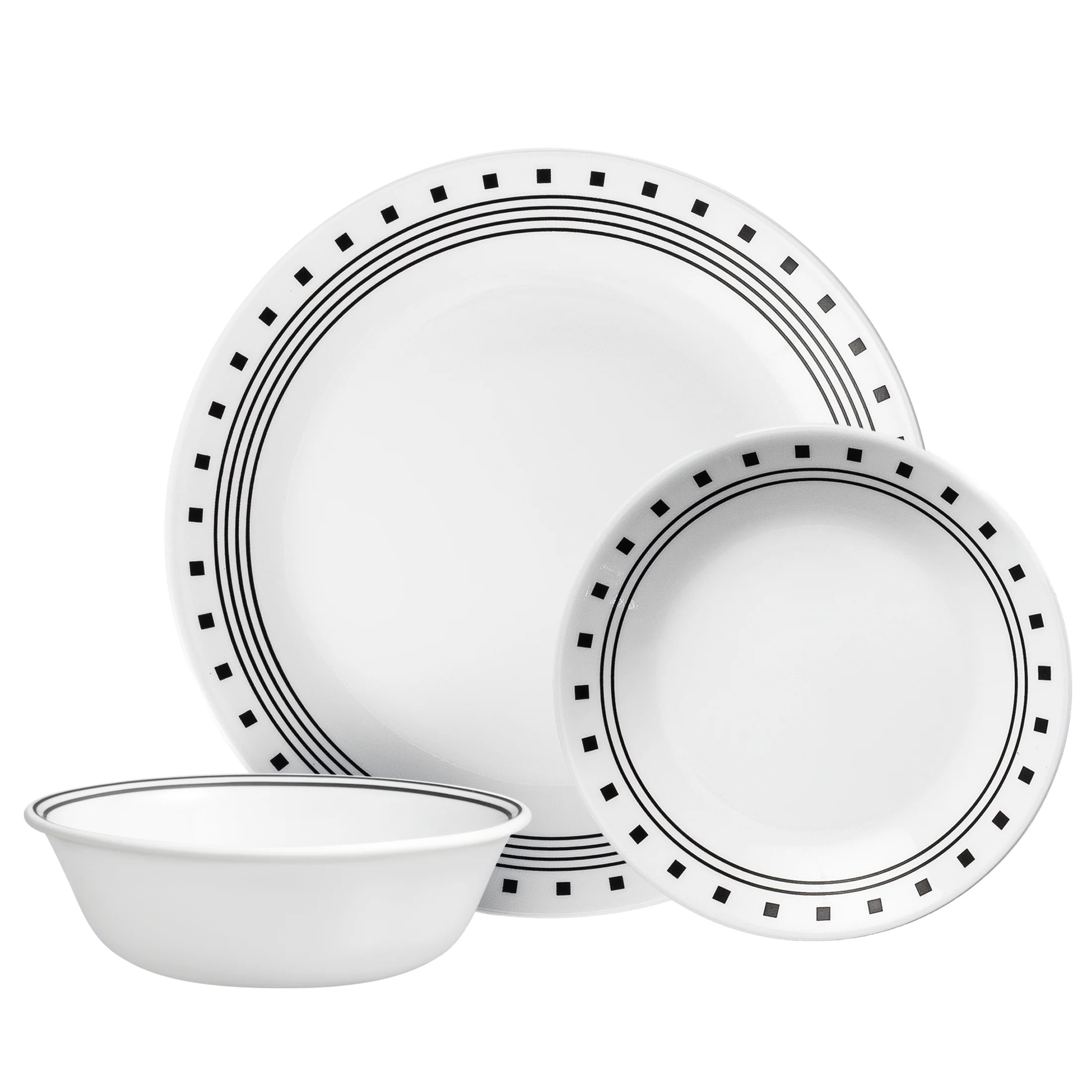 Corelle® City Block 12-piece Dinnerware Set, Service for 4