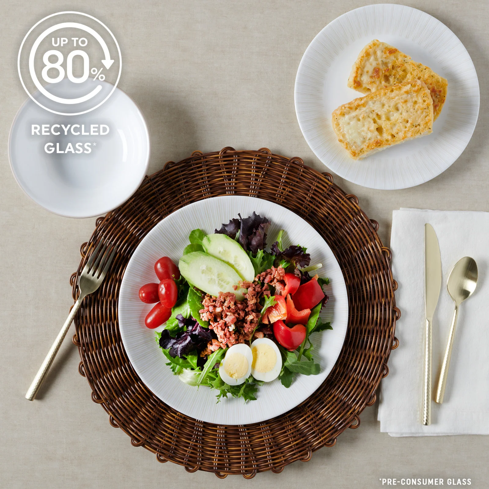 Corelle® Hushed Lines 12-piece Dinnerware Set, Service for 4
