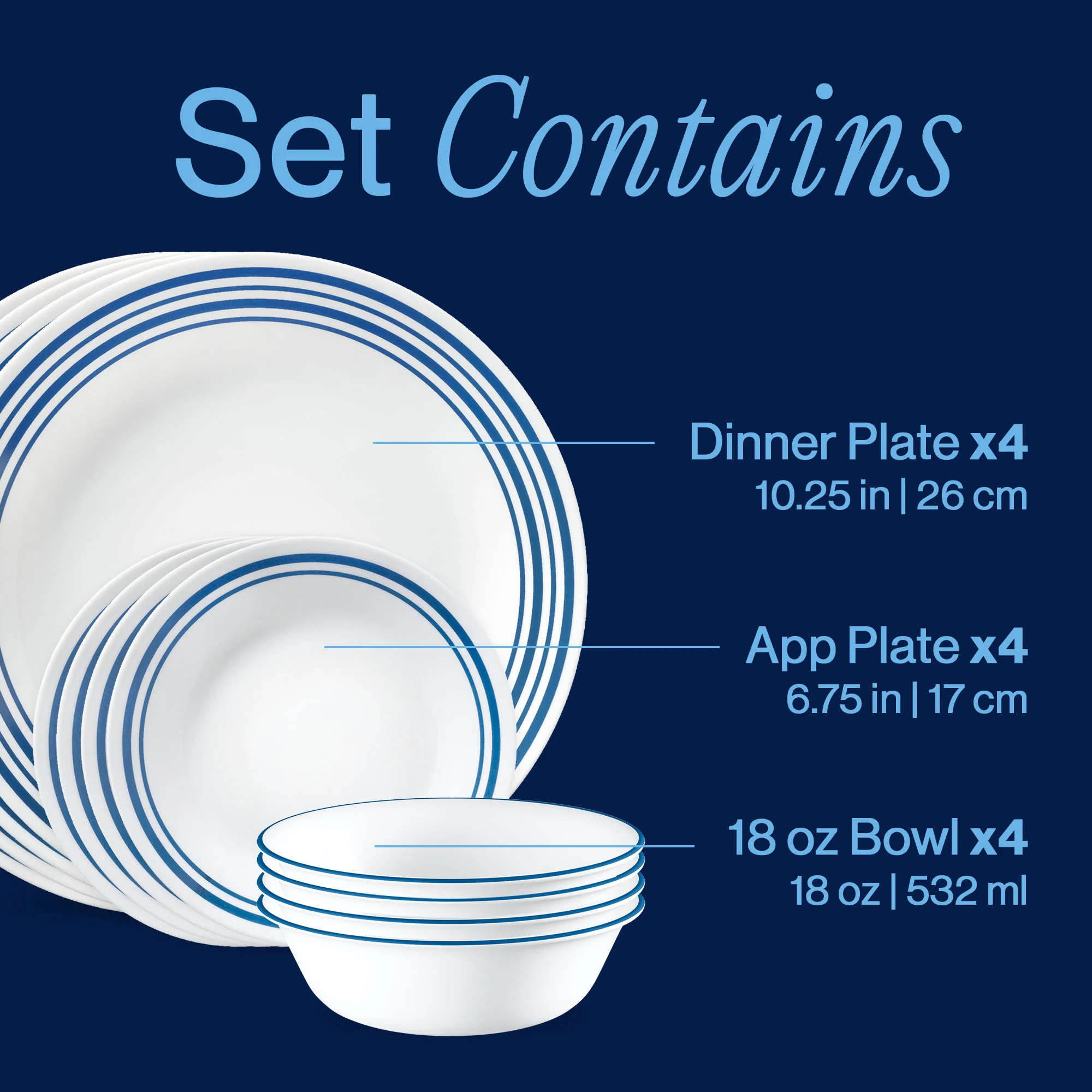 Corelle® Laila 12-piece Dinnerware Set, Service for 4
