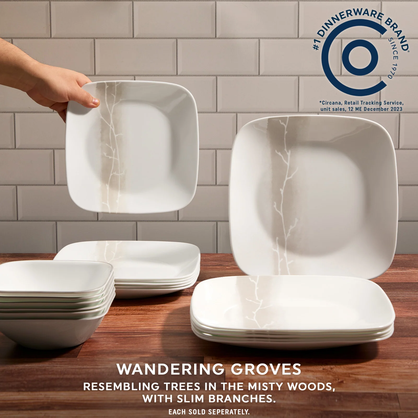 Corelle® Square Wandering Grove 10.5" 餐盘