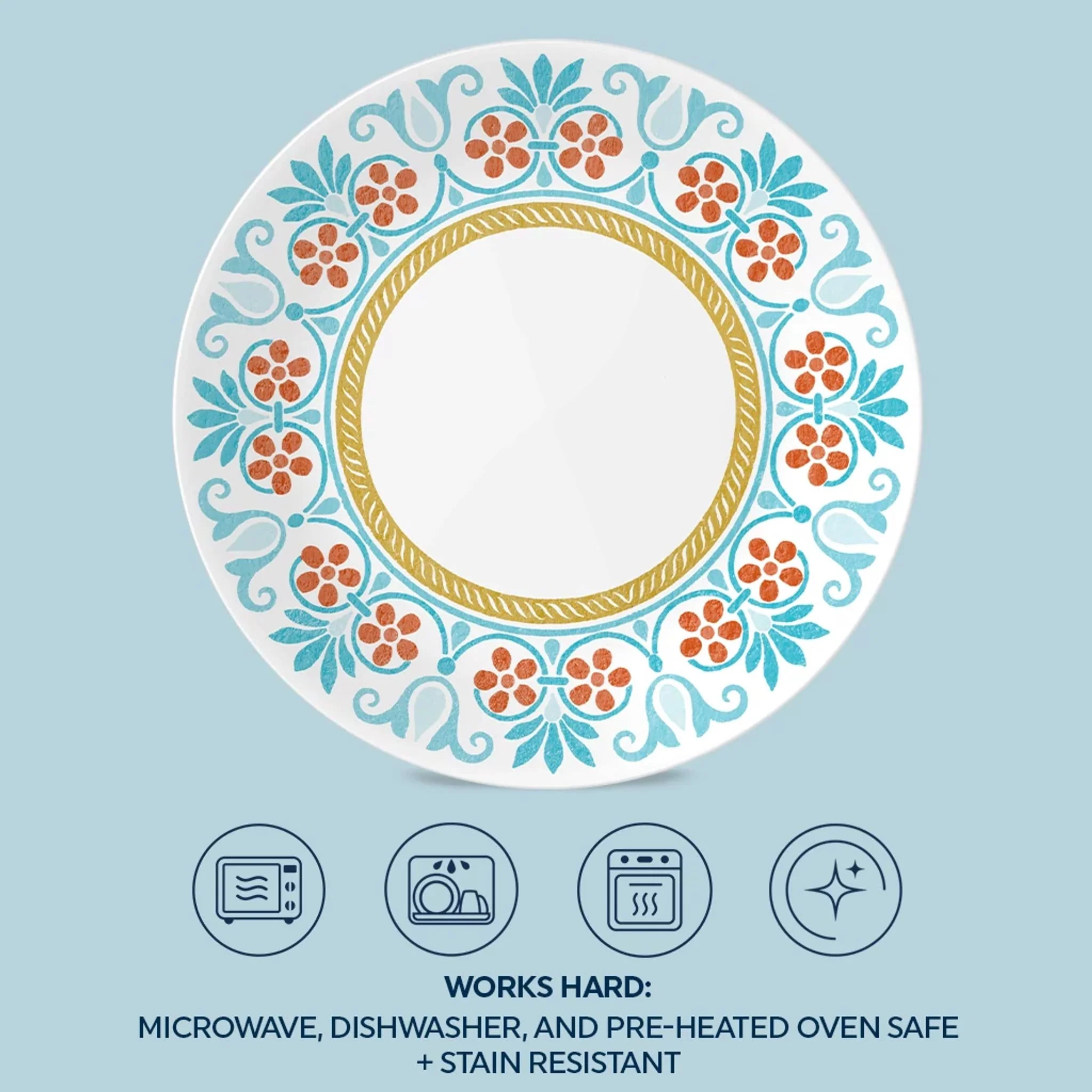 Corelle® Global Collection Terracotta Dreams, 8.5” Salad Plates, 6-pack