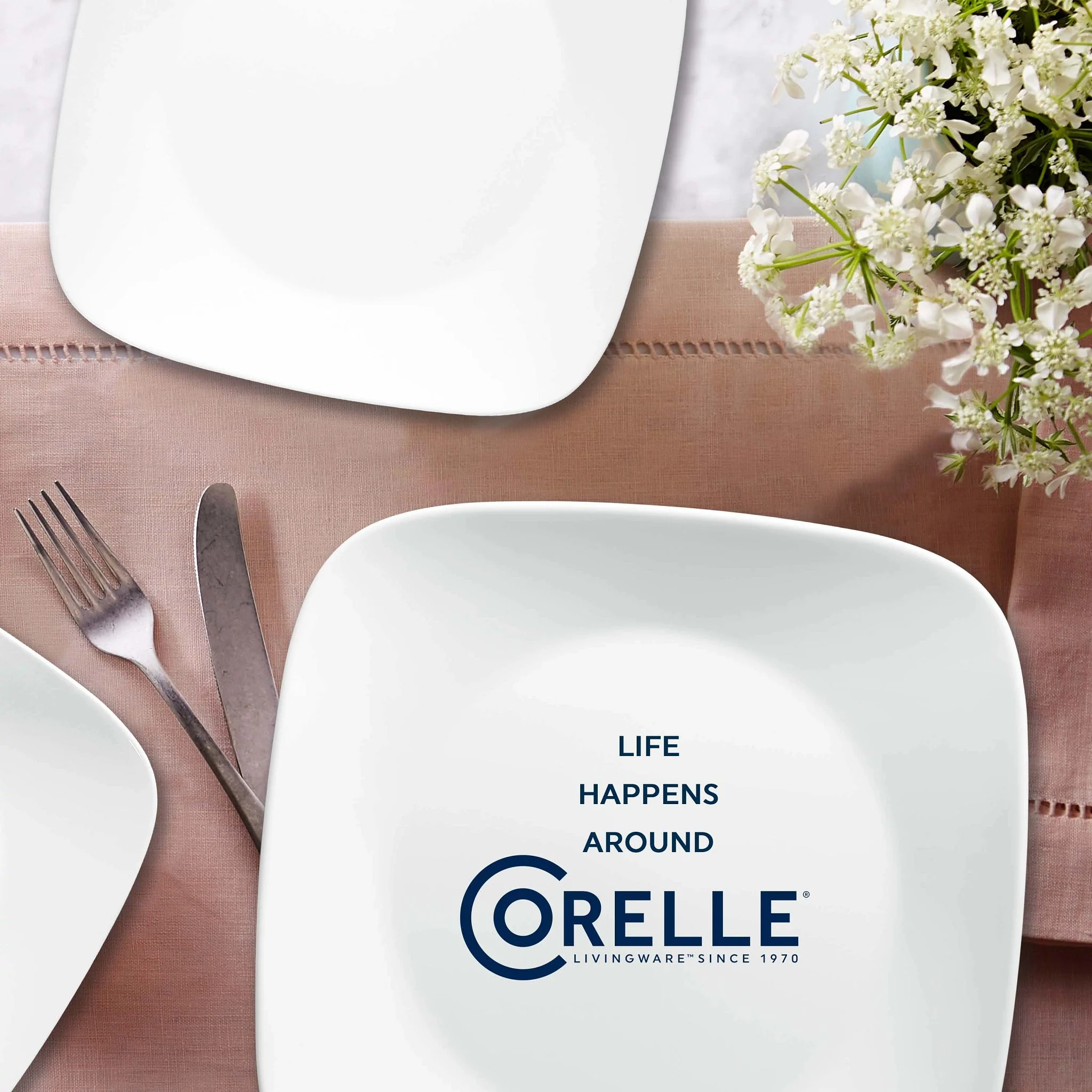 Corelle® Boutique Vivid White 8-piece Dinnerware Set, Service for 4