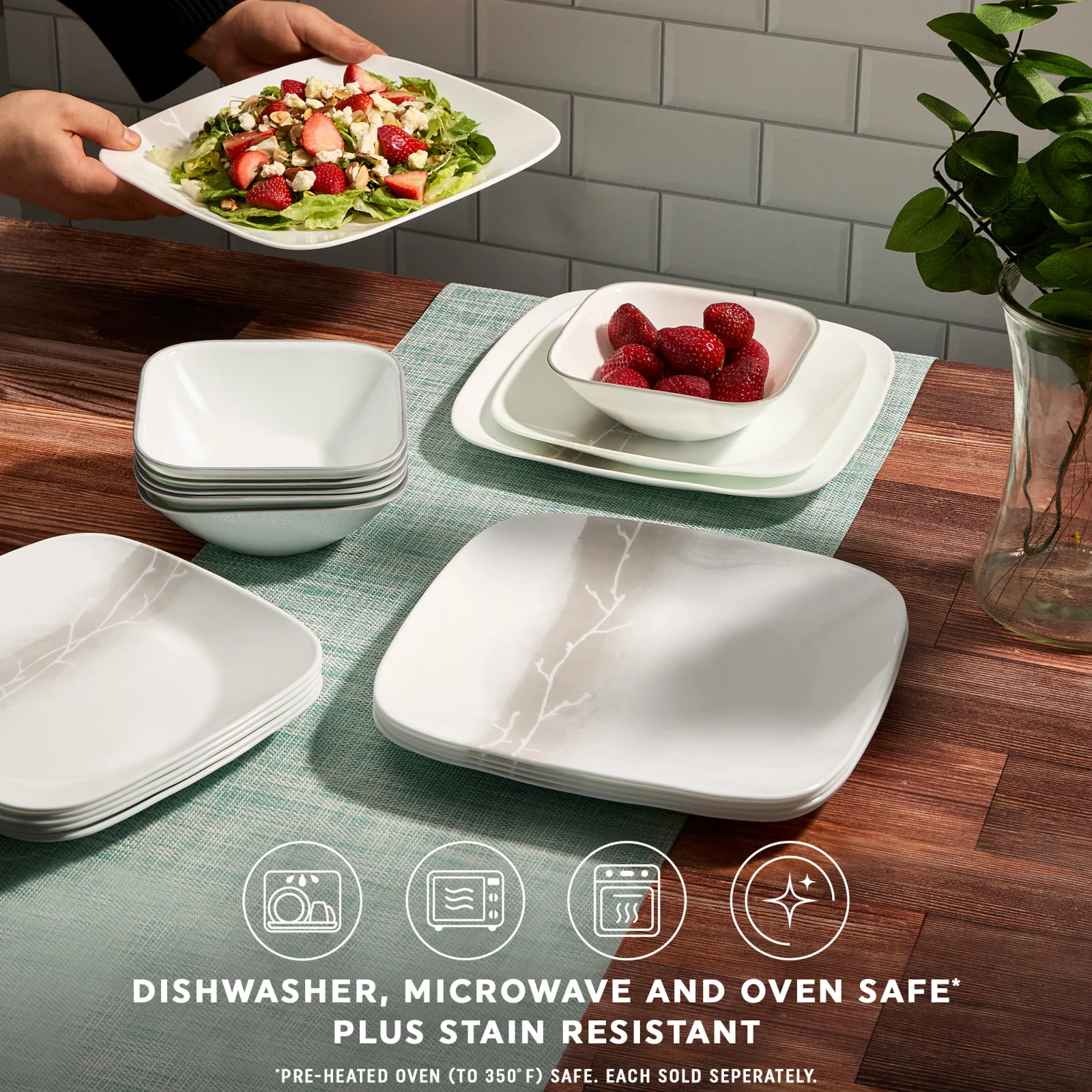 Corelle® Square Wandering Grove 10.5" 餐盘