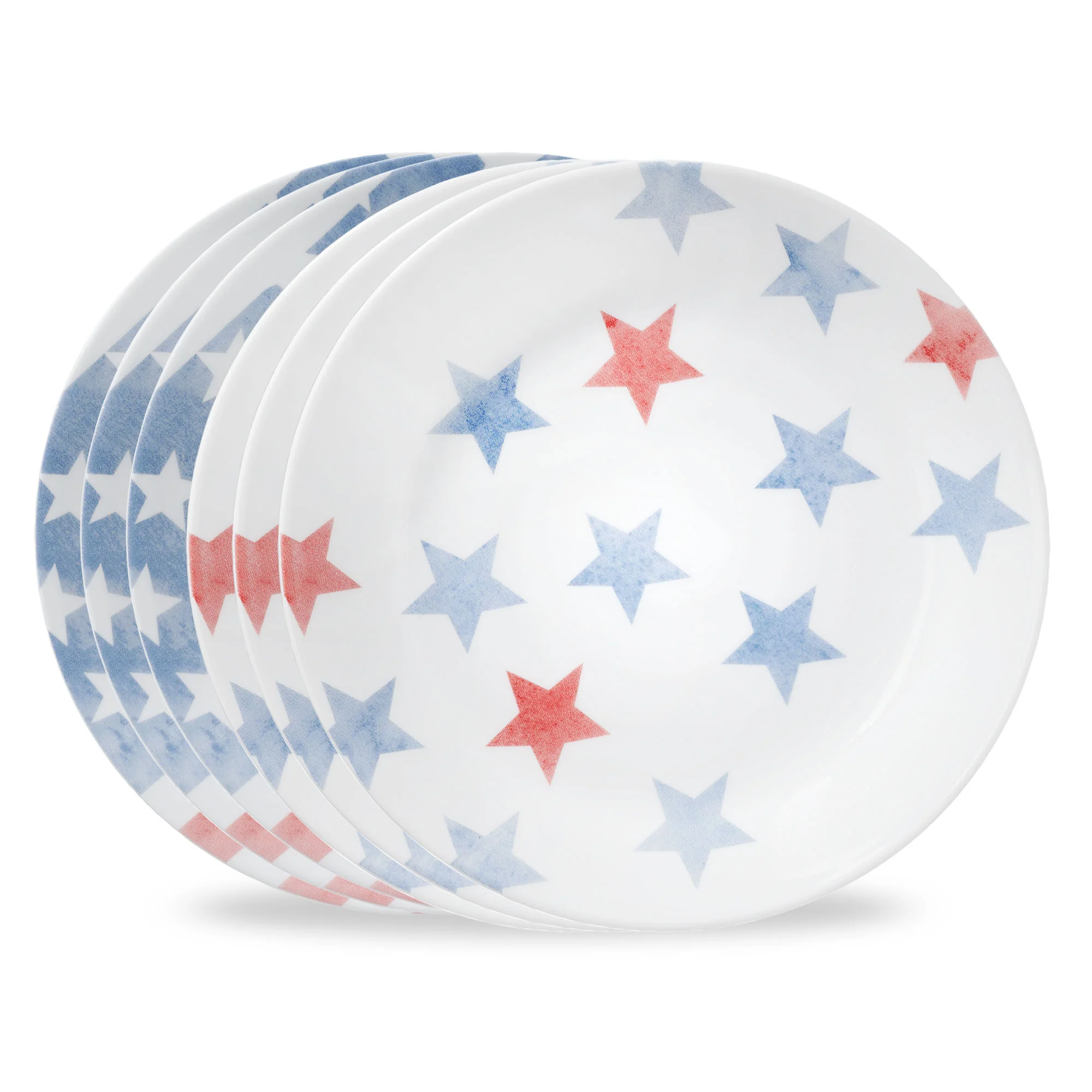 Corelle® Red, White, and Blue 8.5"午餐盘，6件装