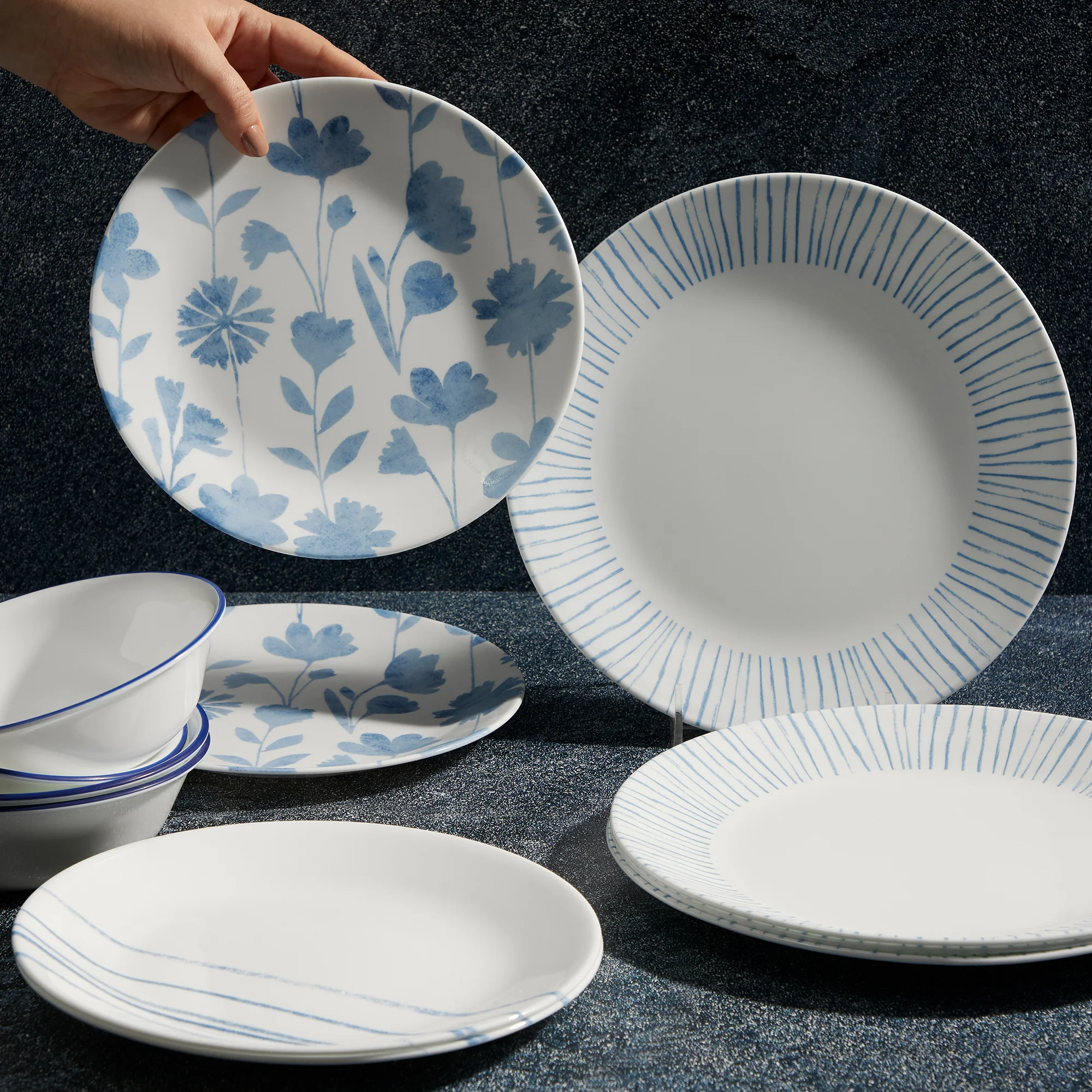 Corelle® Botanical Stripes 12-piece Dinnerware Set, Service for 4