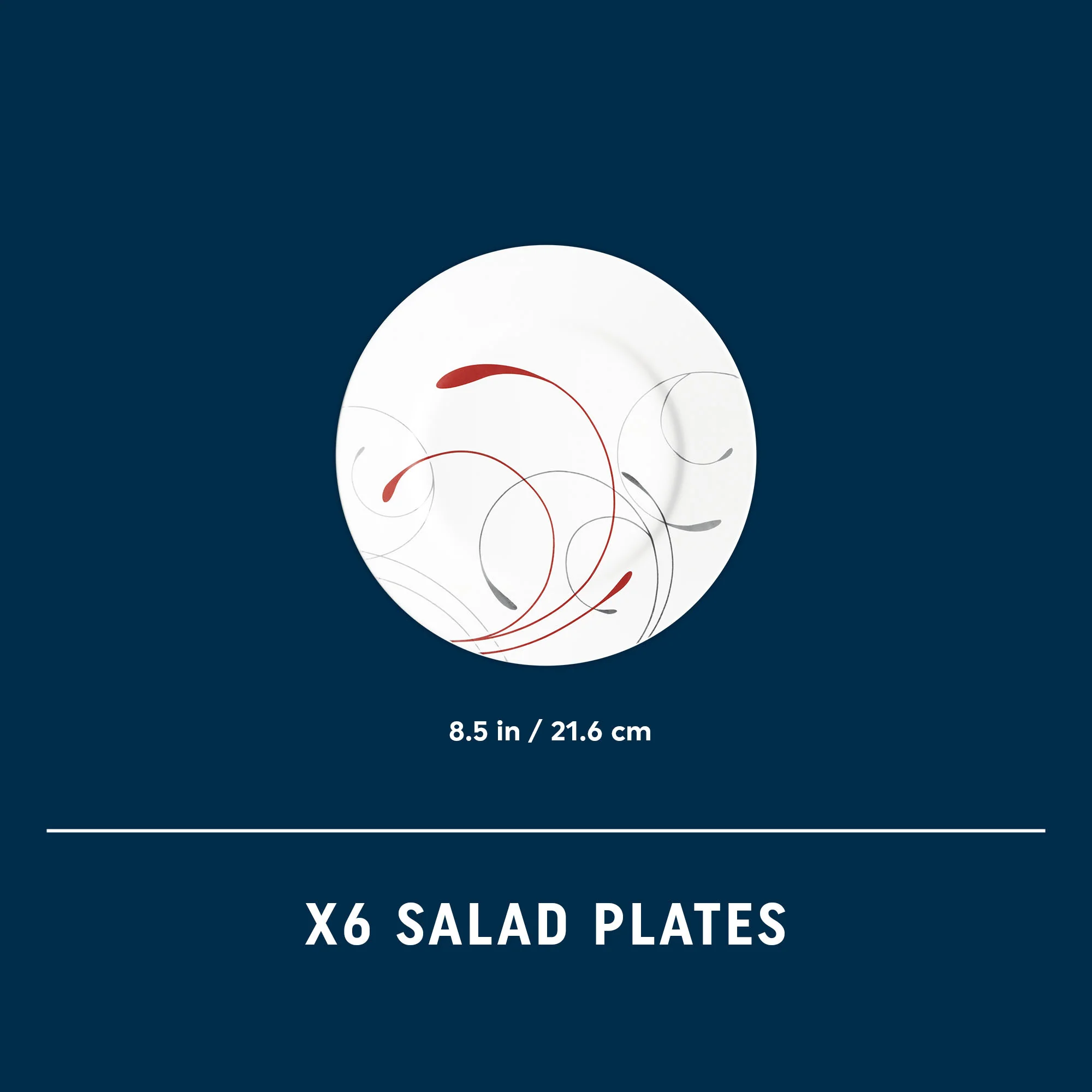Corelle® Round Splendor 8.5" 沙拉盘，6件装